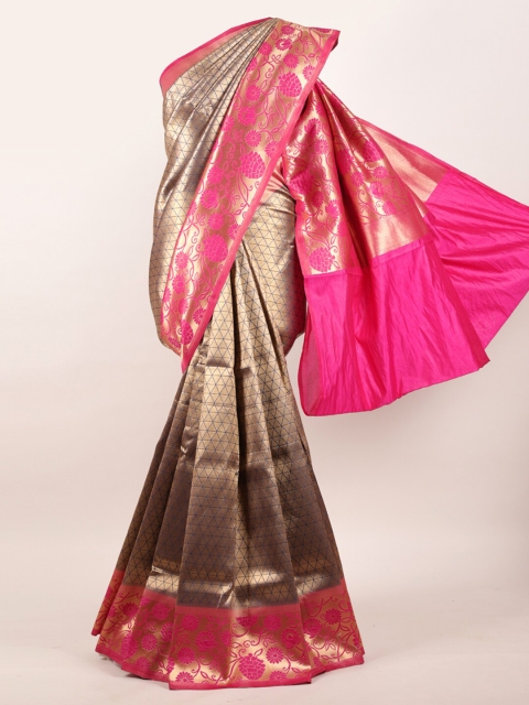 

Pothys Gold & Pink Woven Design Pure Silk Saree