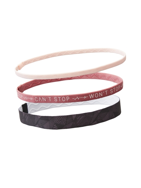 

Domyos By Decathlon Unisex Black & Pink Set of 3 Cardio Fitness Hairband