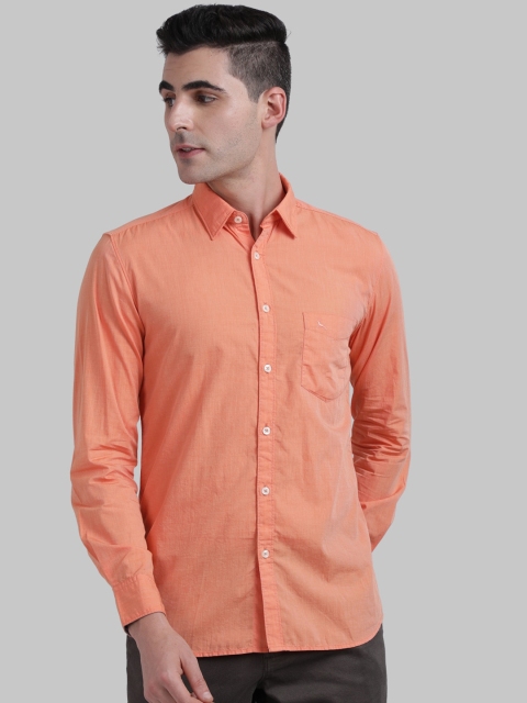 

Parx Men Orange Solid Slim Fit Casual Shirt