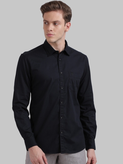 

Parx Men Black Slim Fit Solid Casual Shirt