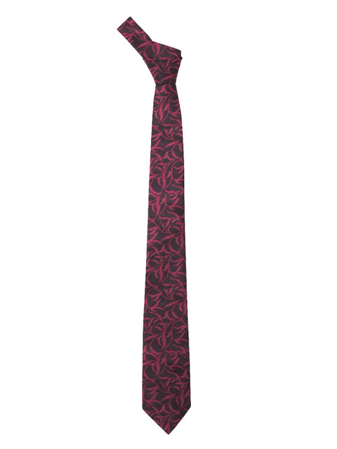 

Blacksmith Men Black & Pink Woven Design Skinny Tie