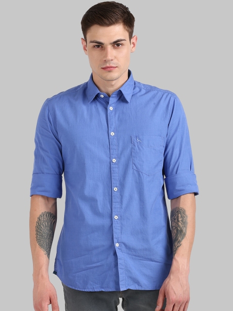 

Parx Men Blue Slim Fit Solid Casual Shirt