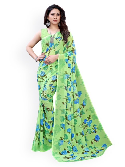 

KALINI Green Floral Pure Georgette Saree