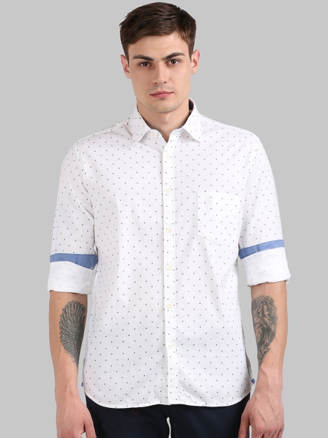 

Parx Men White Slim Fit Printed Cotton Casual Shirt