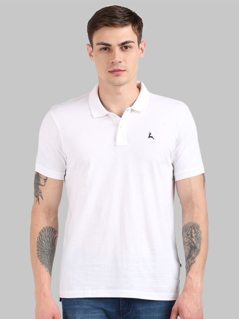 

Parx Men White Polo Collar T-shirt