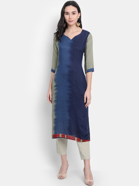 

Ethnic basket Women Blue Printed Kurta