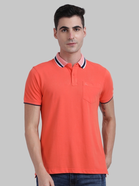 

Parx Men Orange Cotton Polo Collar T-shirt