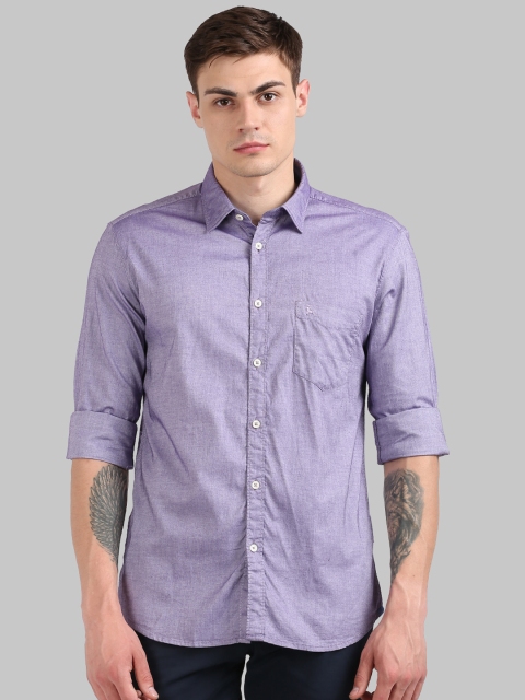 

Parx Men Purple Solid Slim Fit Casual Shirt