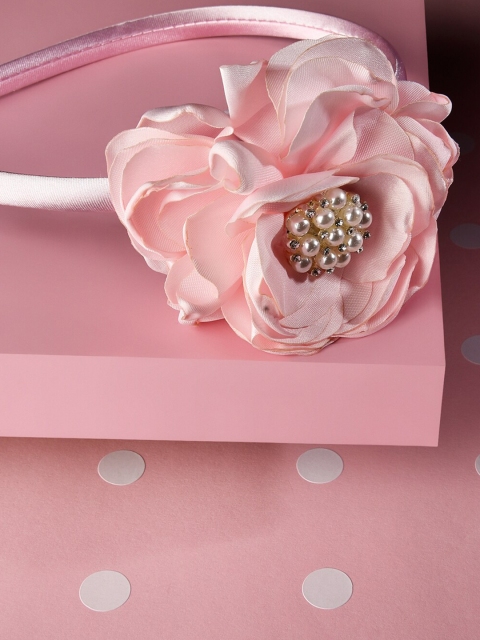 

Toniq Kids Girls Pink & White Embellished Hairband