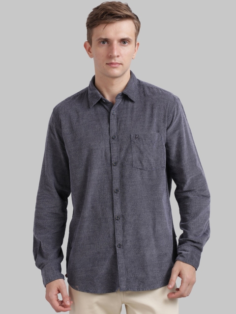

Parx Men Blue Slim Fit Solid Casual Shirt