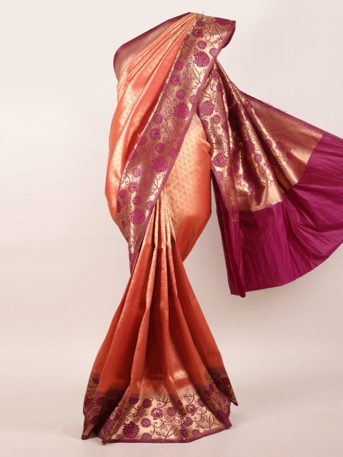 

Pothys Peach Woven Design Zardozi Pure Silk Saree