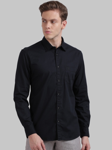 

Parx Men Black Slim Fit Solid Casual Shirt