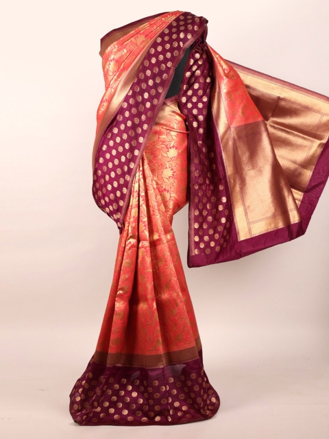 

Pothys Pink & Gold Woven Design Zari Pure Silk Saree