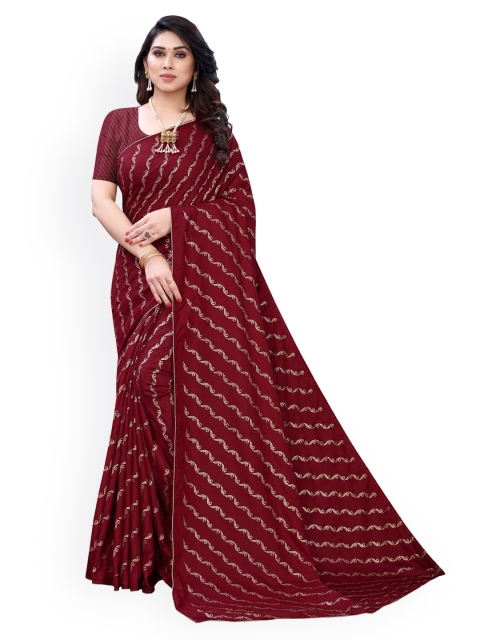 

KALINI Maroon Foil Printed Saree