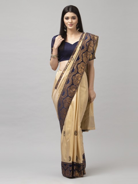 

KALINI Cream-Coloured Woven Design Saree
