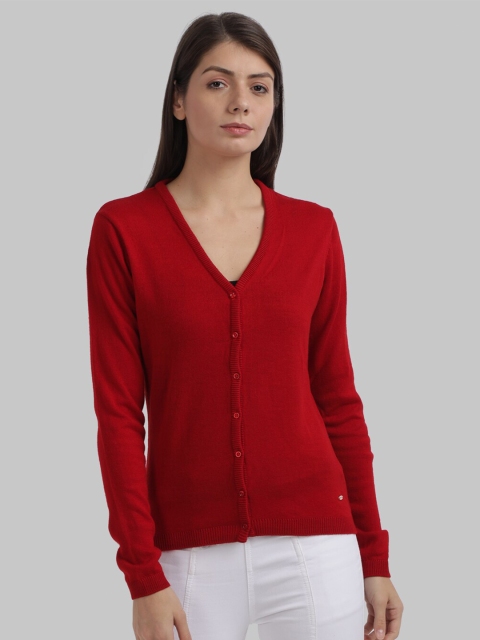 

Parx Women Red Solid Cardigan Sweater