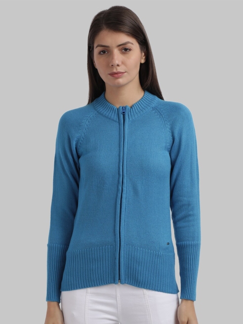 

Parx Women Blue Solid Acrylic Cardigan Sweater