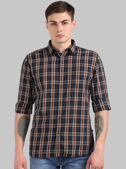 

Parx Men Brown Slim Fit Checked Casual Shirt