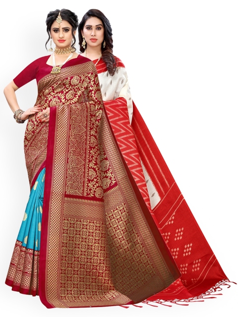 

KALINI Pack Of 2 Sarees, Red