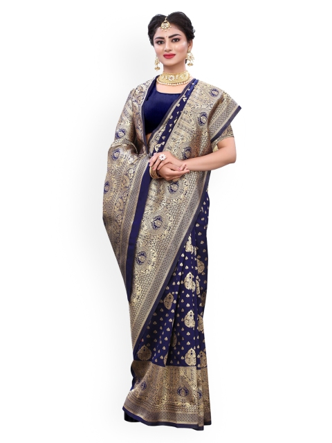 

KALINI Navy Blue Woven Design Banarasi Saree