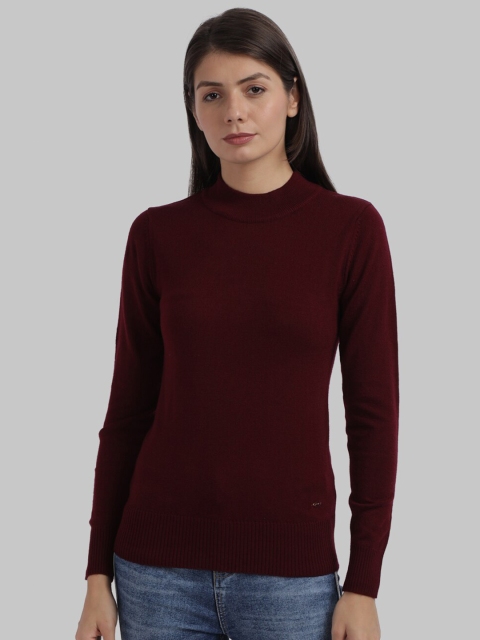 

Parx Women Maroon Solid Pullover Sweater