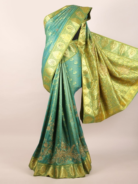 

Pothys Green Woven Design Zari Pure Silk Kanjeevaram Saree