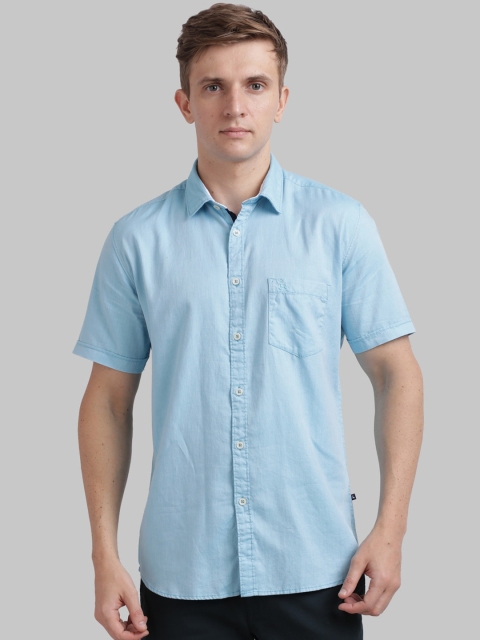 

Parx Men Blue Slim Fit Solid Casual Shirt