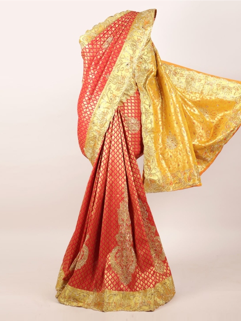

Pothys Red & Gold Woven Design Zari Pure Silk Kanjeevaram Saree