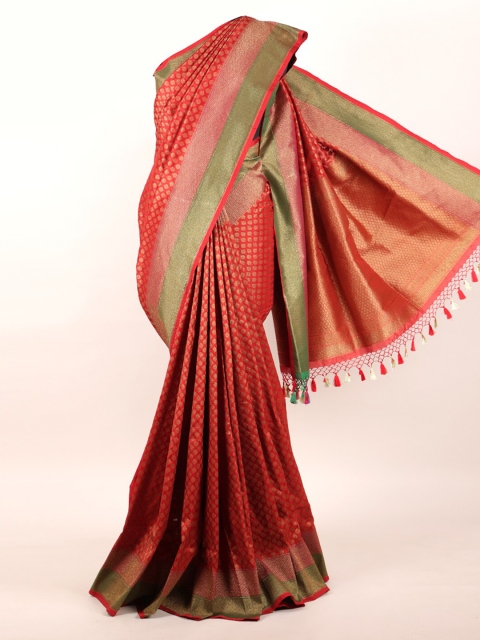 

Pothys Red & Gold Ethnic Motifs Zari Pure Silk Saree