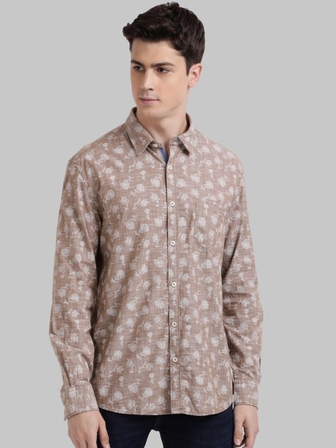 

Parx Men Brown & White Slim Fit Printed Casual Shirt