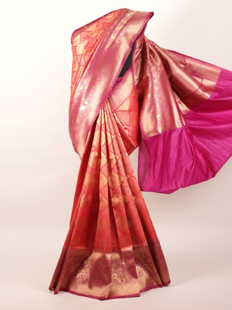 

Pothys Pink & Gold Woven Design Zari Pure Silk Saree