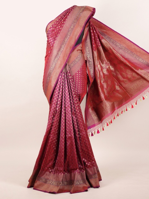

Pothys Purple Zardozi Pure Silk Heavy Work Saree NA