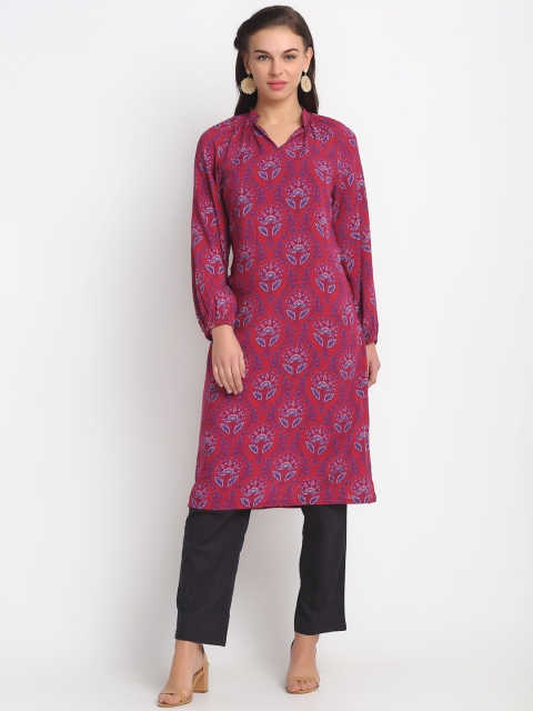 

REME Women Magenta Floral Printed Kurta