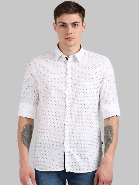 

Parx Men White Slim Fit Printed Casual Shirt