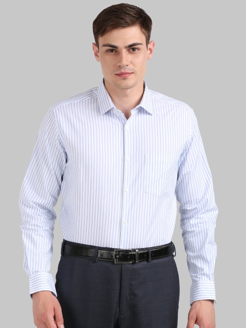 

Park Avenue Men Blue Striped Formal Shirt