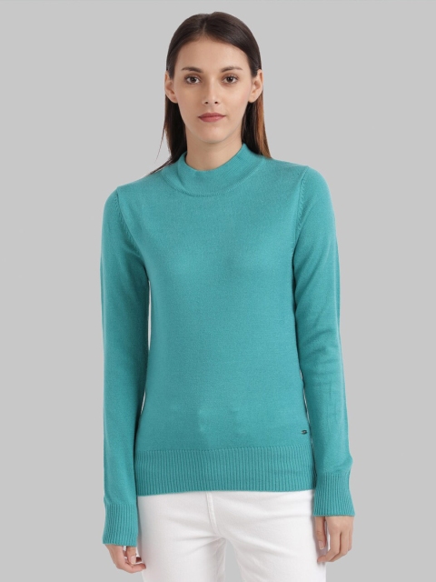 

Parx Women Sea Green Solid Pullover Sweater