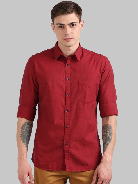 

Parx Men Maroon Slim Fit Solid Casual Shirt