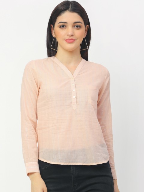

Rigo Peach Striped Regular Top
