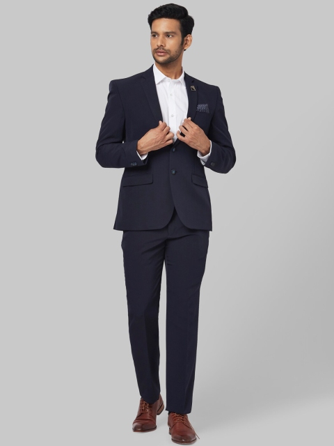 

Park Avenue Men Navy Blue Solid Super Slim-Fit Single-Breasted Party Suit