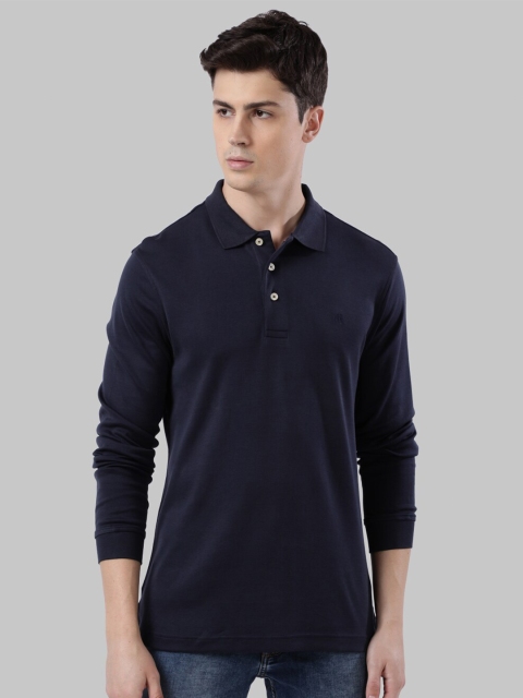 

Raymond Men Navy Blue Polo Collar T-shirt