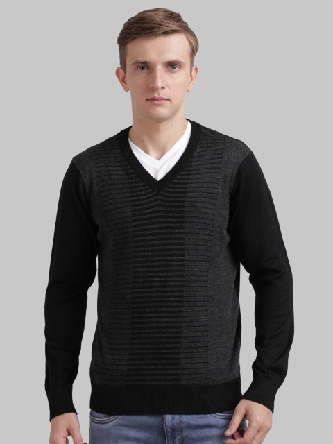 

Parx Men Black Striped Pullover Sweater