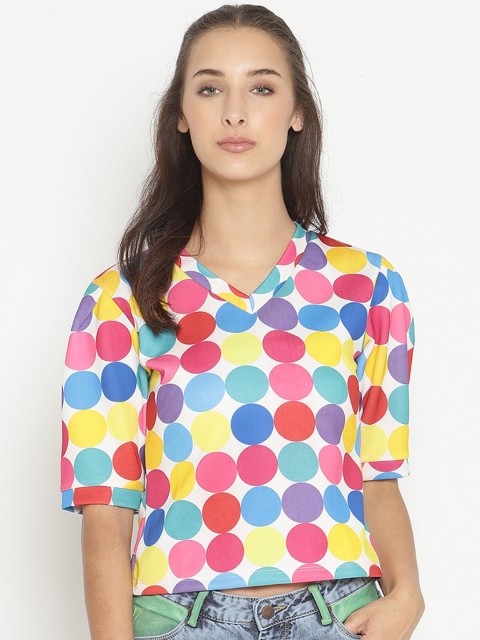 

Twenty3 Multicoloured Geometric Regular Crop Top, Multi