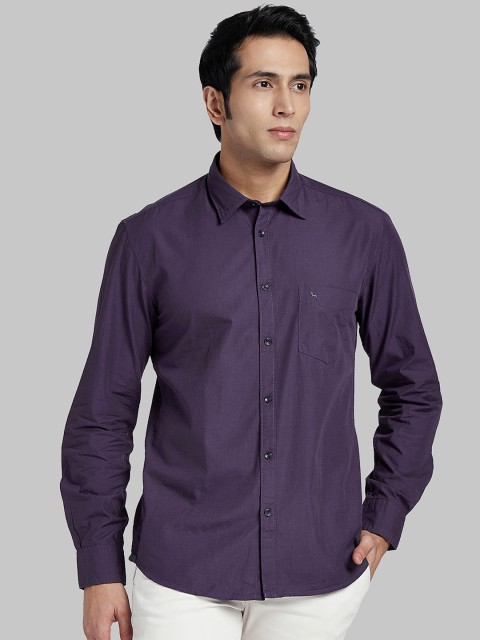 

Parx Men Purple Solid Slim Fit Casual Shirt