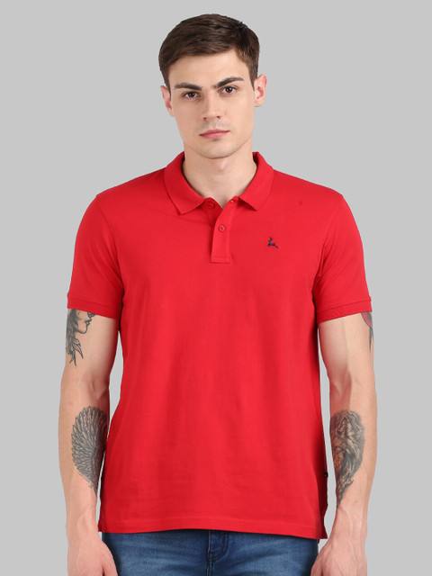

Parx Men Red & imperial red Polo Collar T-shirt