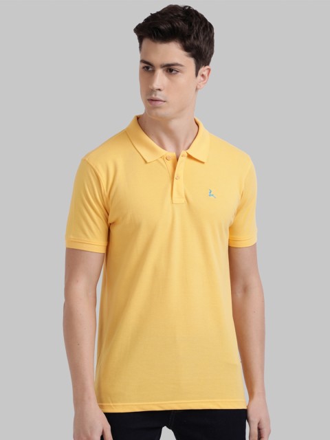 

Parx Men Yellow Polo Collar T-shirt