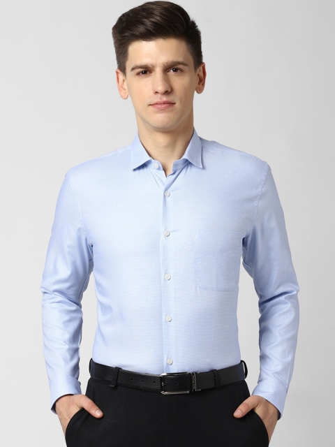 

Peter England Elite Men Blue Regular Fit Self Design Cotton Formal Shirt