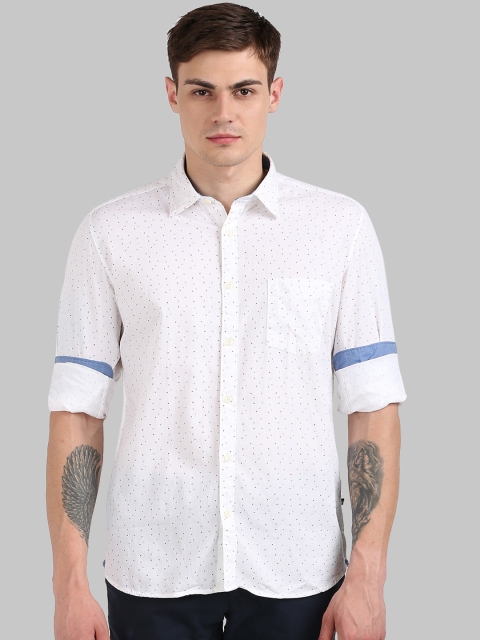 

Parx Men White Slim Fit Printed Casual Shirt