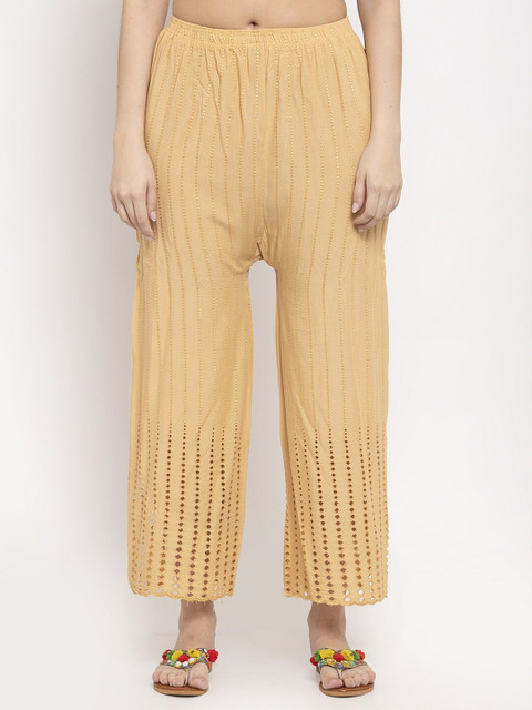 

TAG 7 Women Beige Hem Design Palazzos