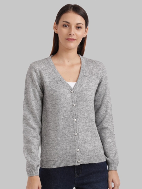 

Parx Women Grey Solid Acrylic Cardigan Sweater