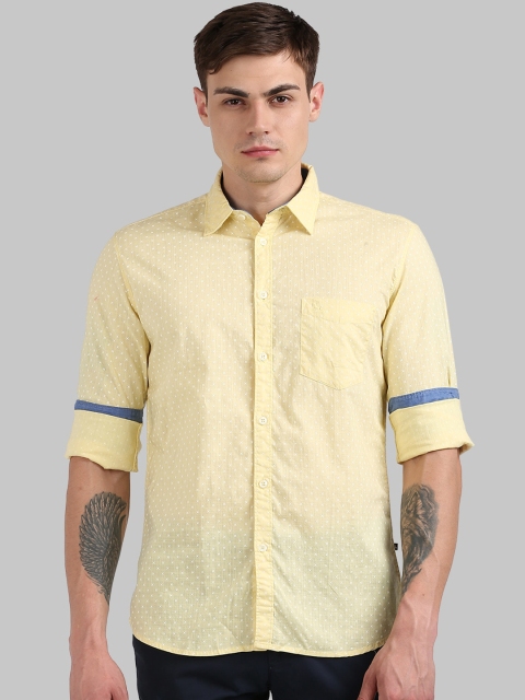

Parx Men Yellow Slim Fit Printed Casual Shirt